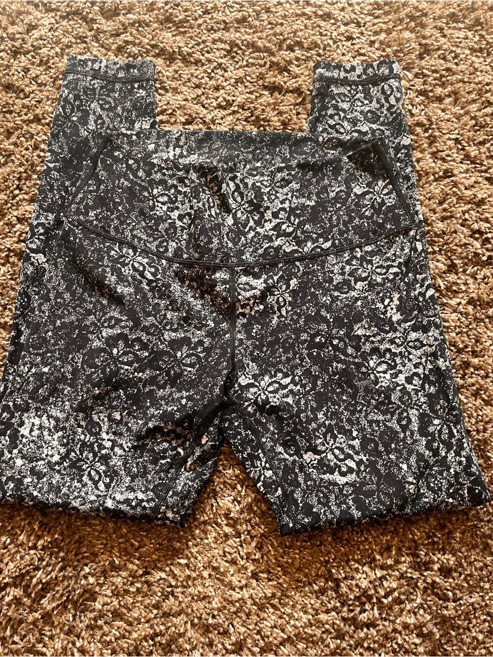 lululemon athletica Black and White Floral-Print Leggings